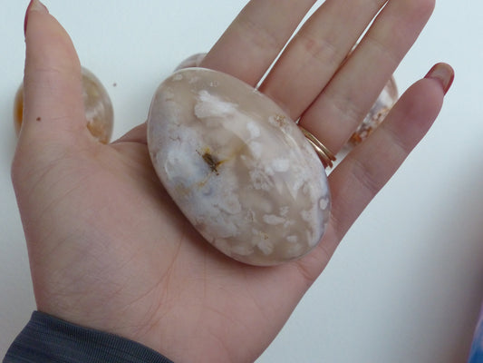 Flower Agate Palm Stone (#13)