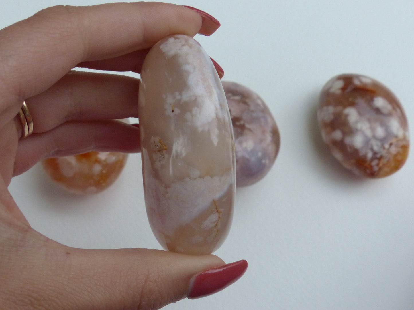 Flower Agate Palm Stone (#13)
