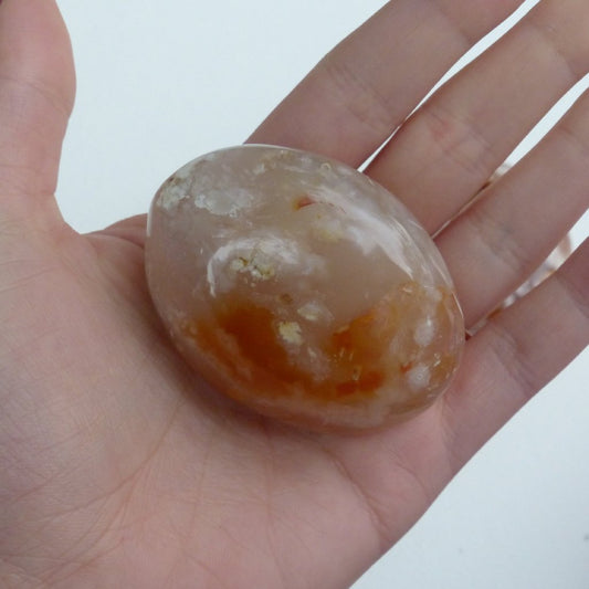 Flower Agate Palm Stone (#12)