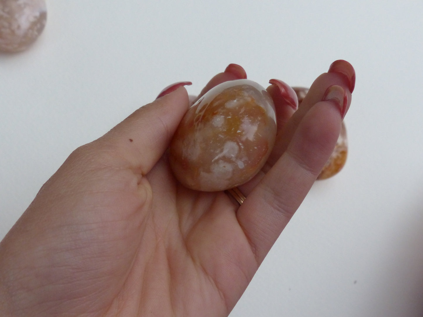 Flower Agate Palm Stone (#12)