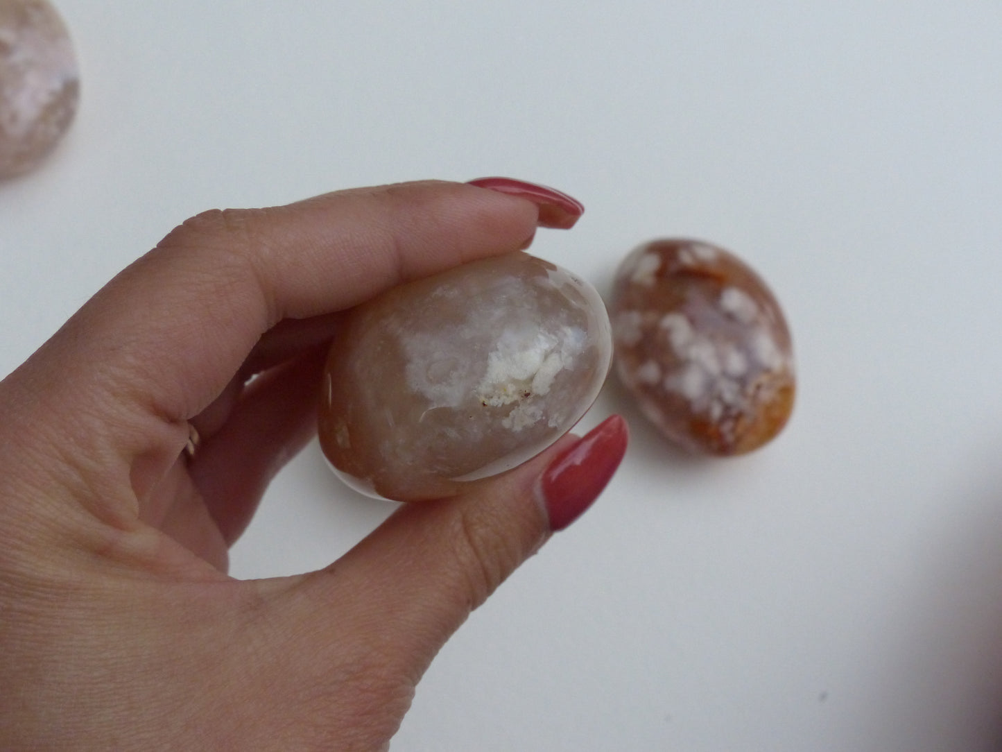 Flower Agate Palm Stone (#12)