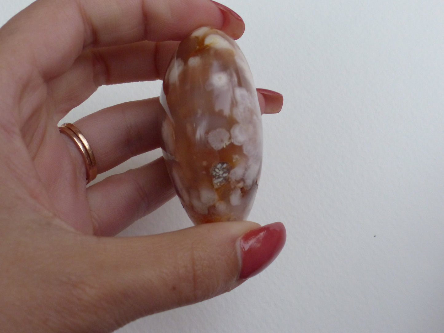 Flower Agate Palm Stone (#2)
