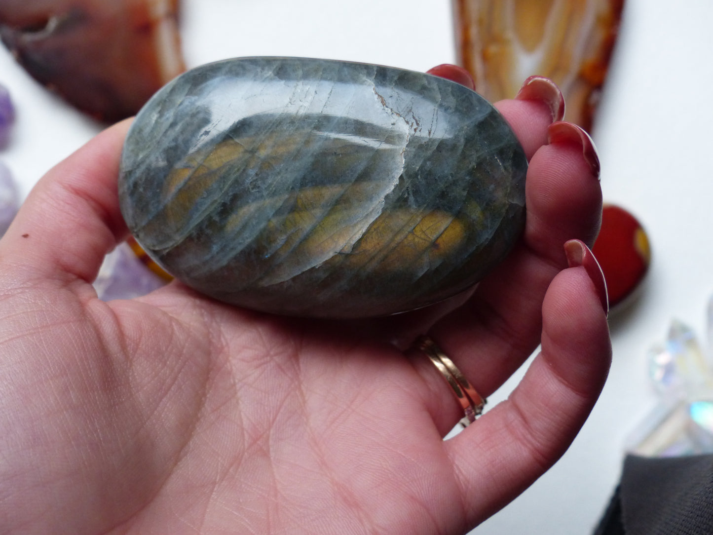 Labradorite Palm Stone (#42)