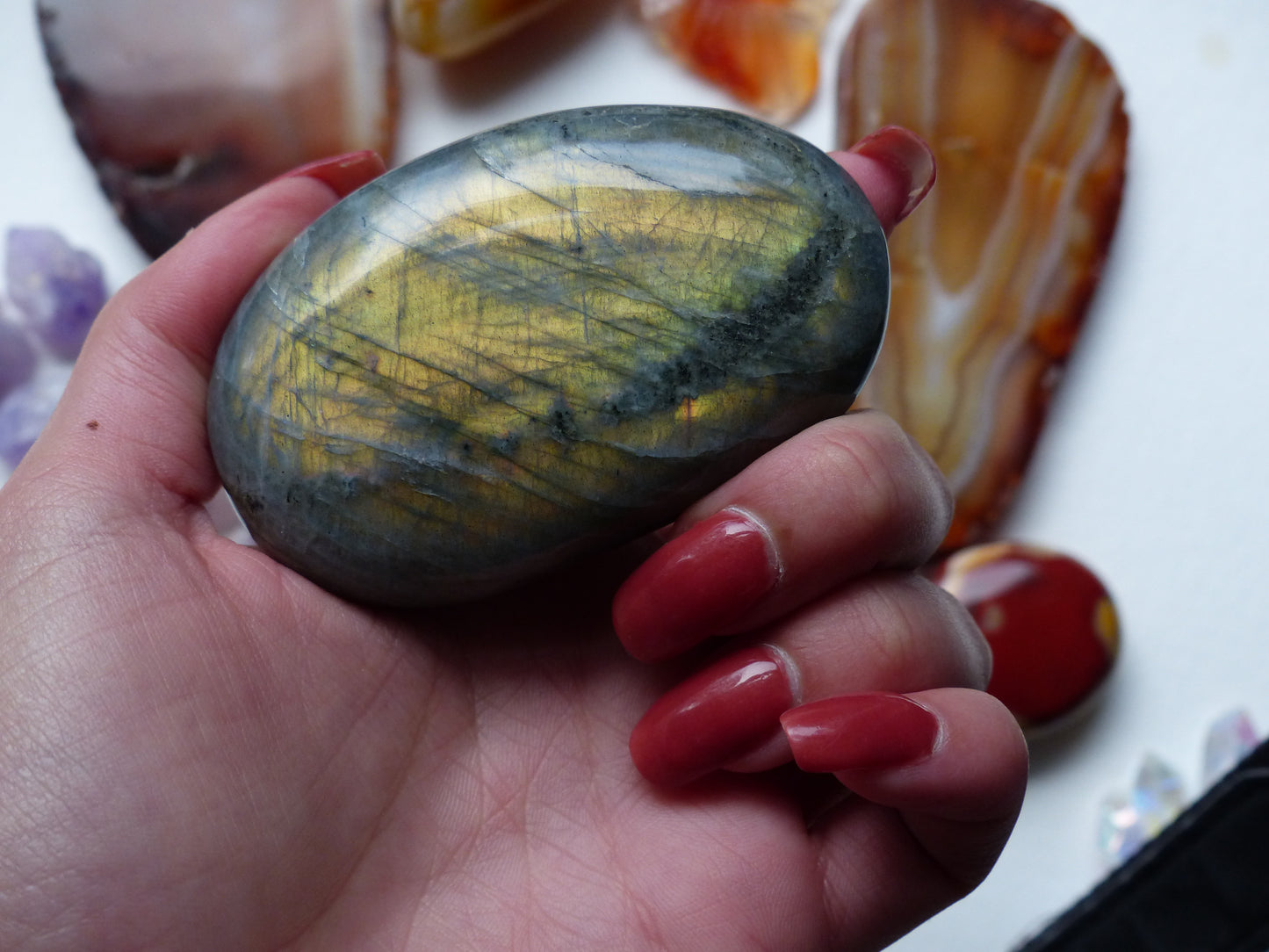 Labradorite Palm Stone (#42)