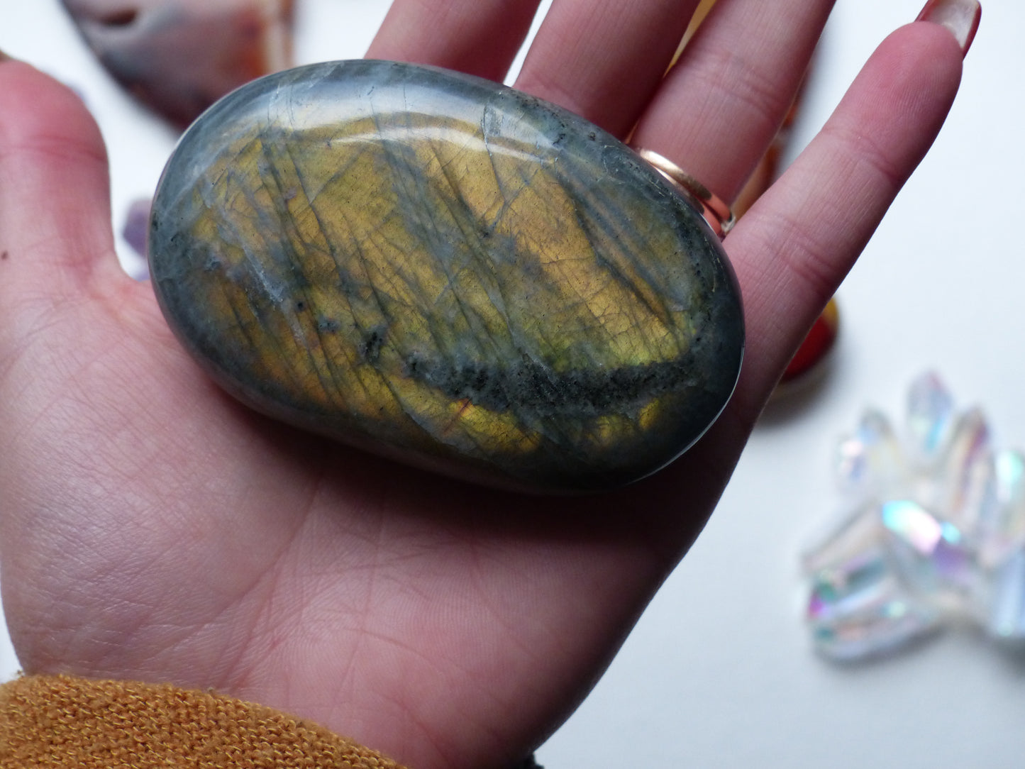 Labradorite Palm Stone (#42)