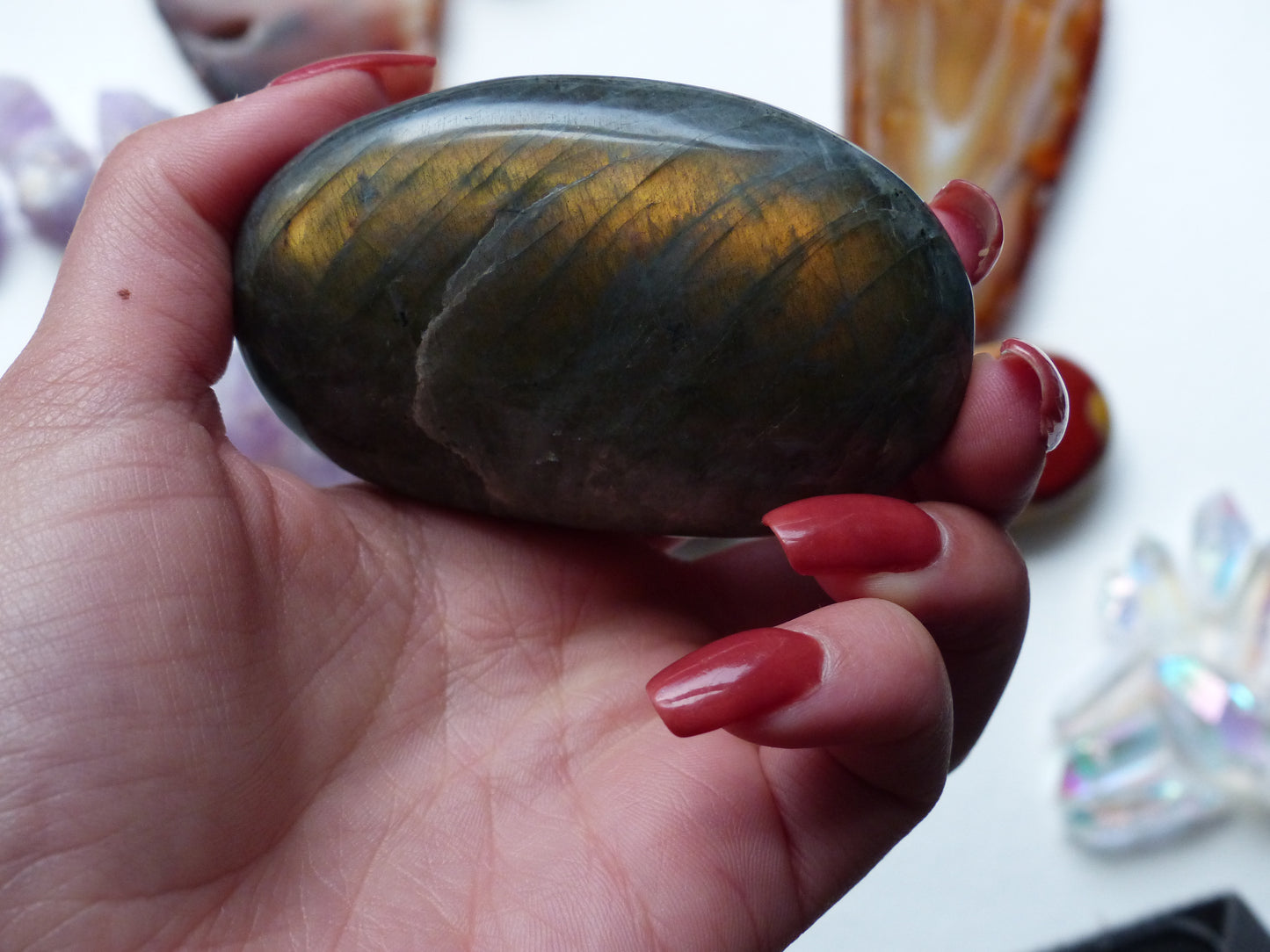 Labradorite Palm Stone (#42)