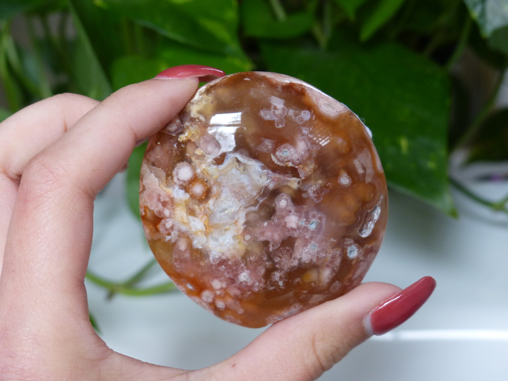 Flower Agate Palm Stone (#17) - Simply Affinity