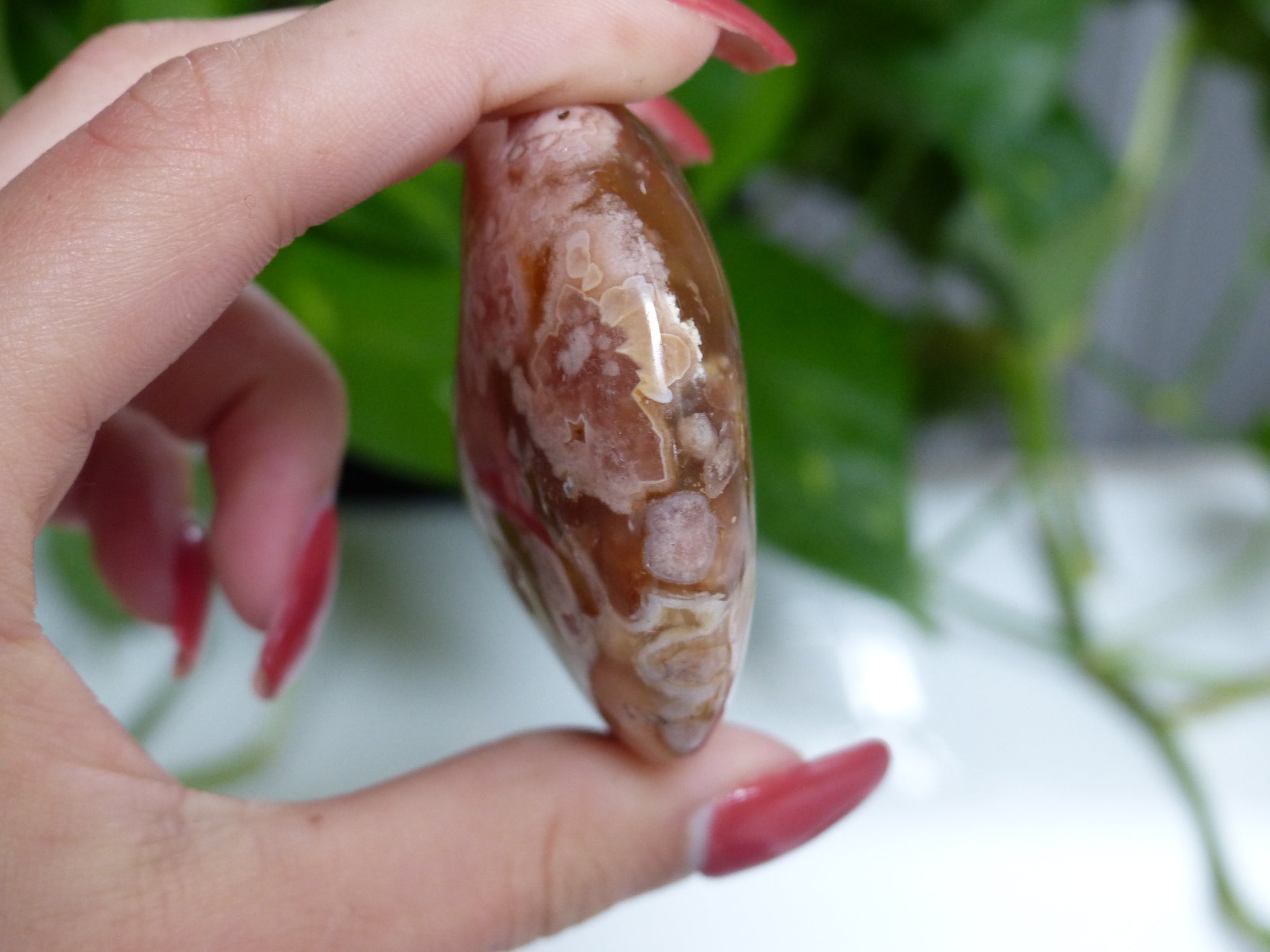 Flower Agate Palm Stone (#17) - Simply Affinity