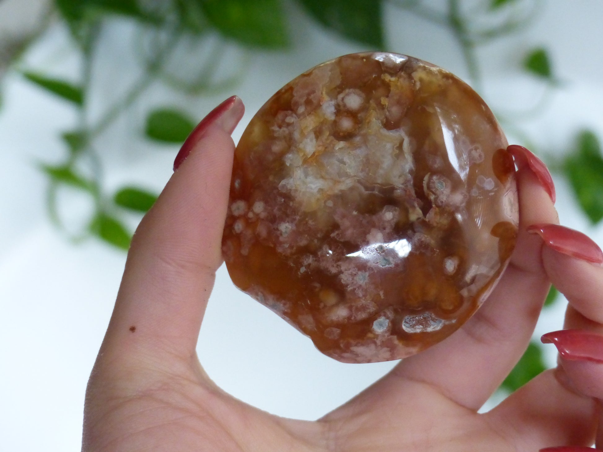 Flower Agate Palm Stone (#17) - Simply Affinity