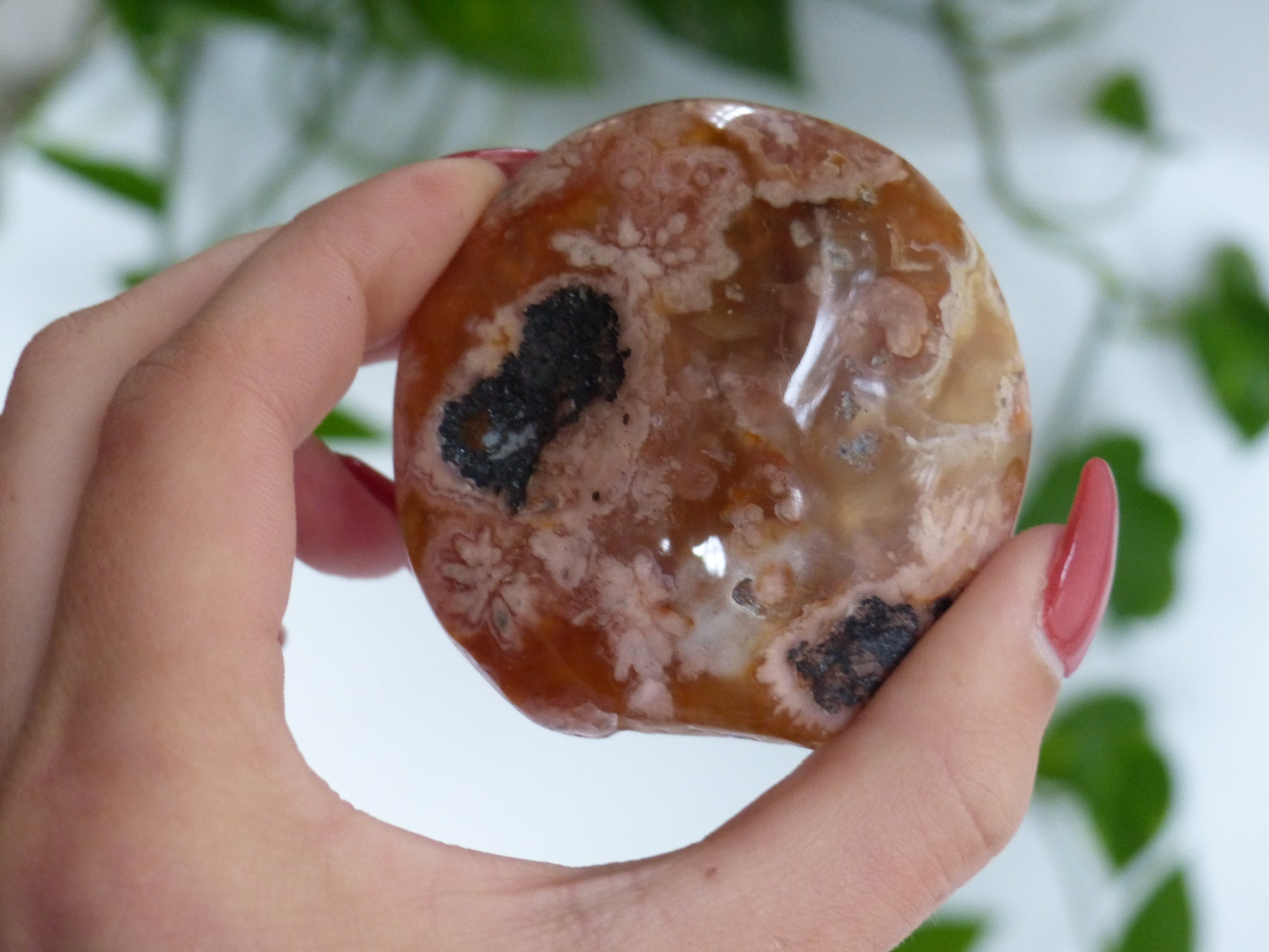 Flower Agate Palm Stone (#17) - Simply Affinity
