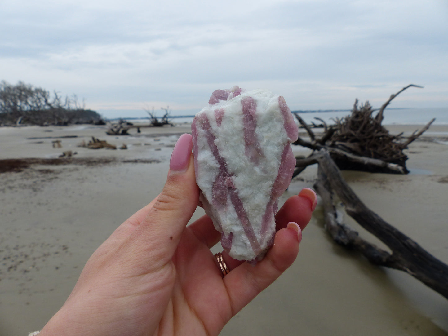 Pink Tourmaline in Quartz #6)