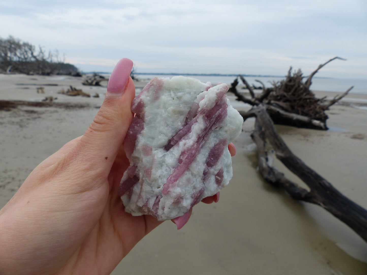 Pink Tourmaline in Quartz #6)