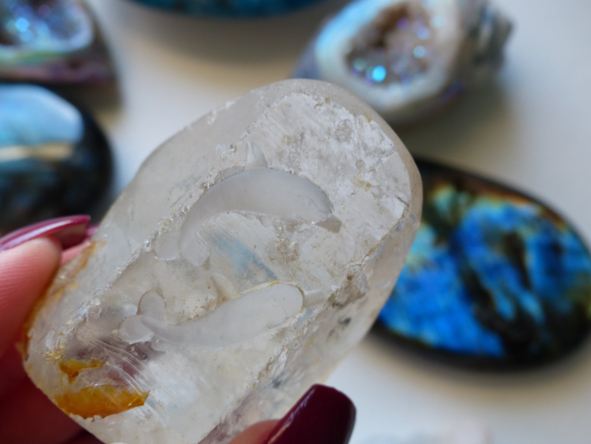 Quartz Point - Collectors Piece with Carved Dolphins - Simply Affinity