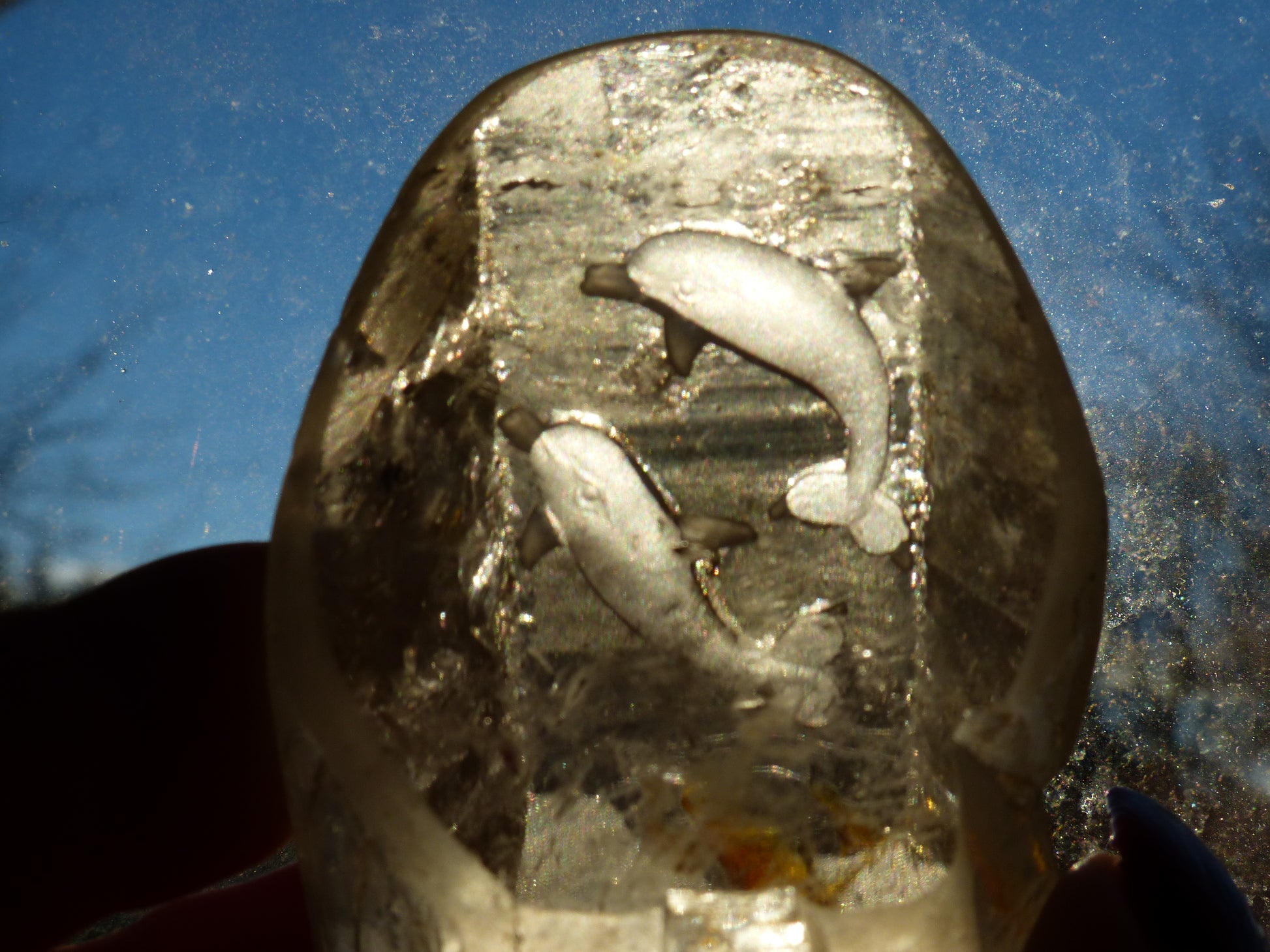 Quartz Point - Collectors Piece with Carved Dolphins - Simply Affinity