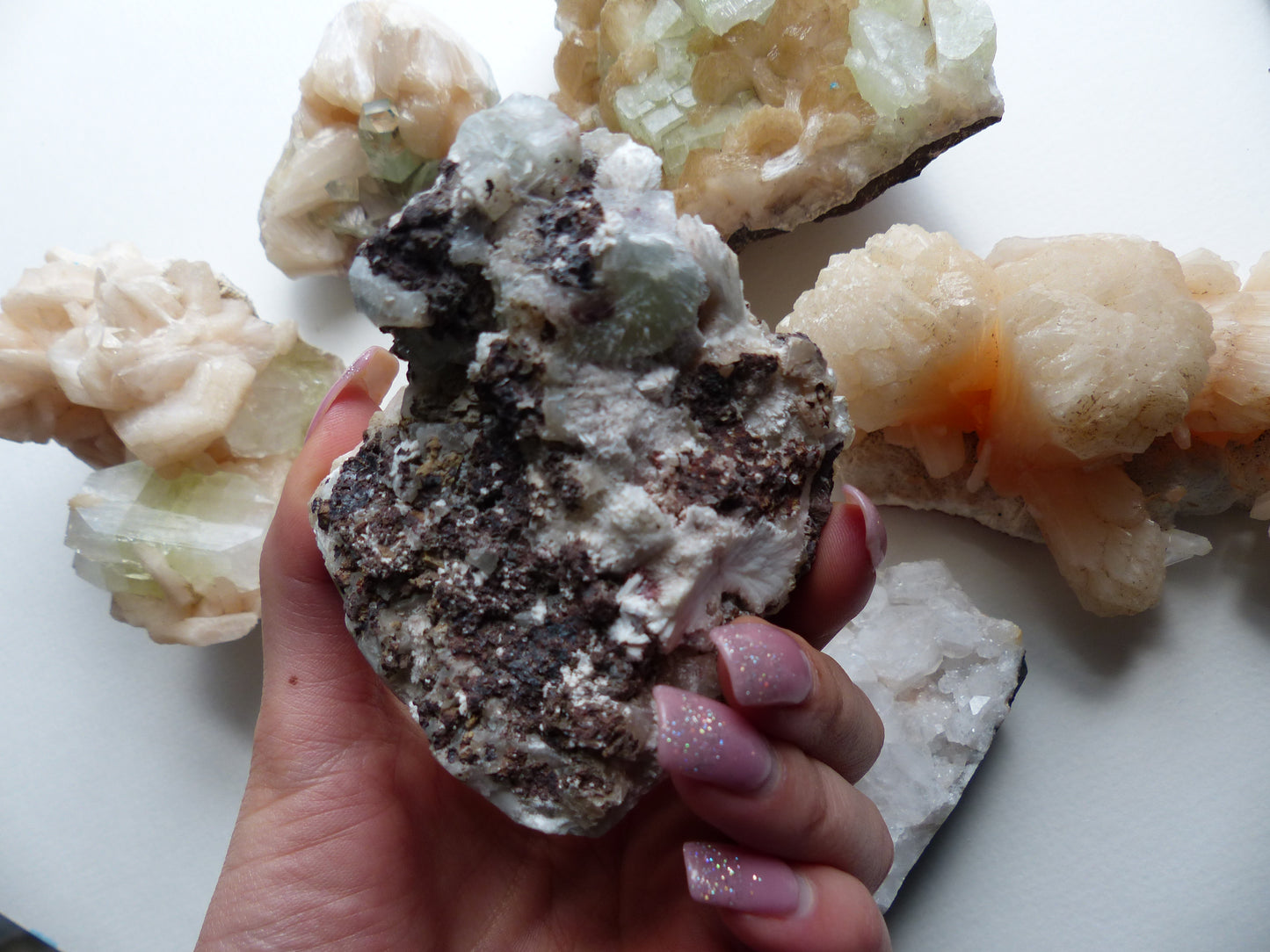Green Apophyllite on Mordenite (#16)