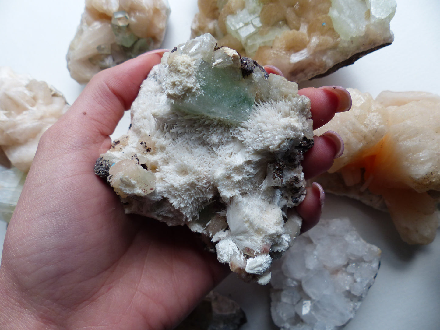 Green Apophyllite on Mordenite (#16)