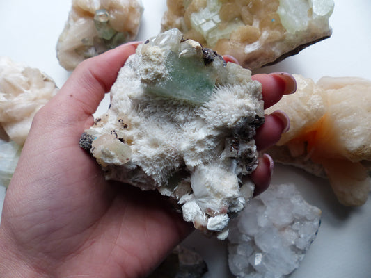 Green Apophyllite on Mordenite (#16)