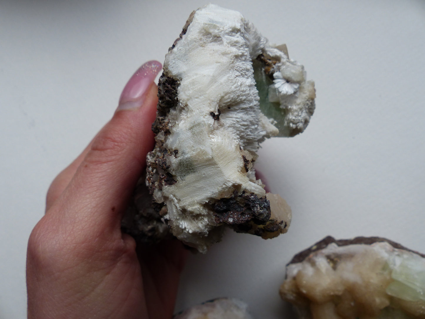 Green Apophyllite on Mordenite (#16)