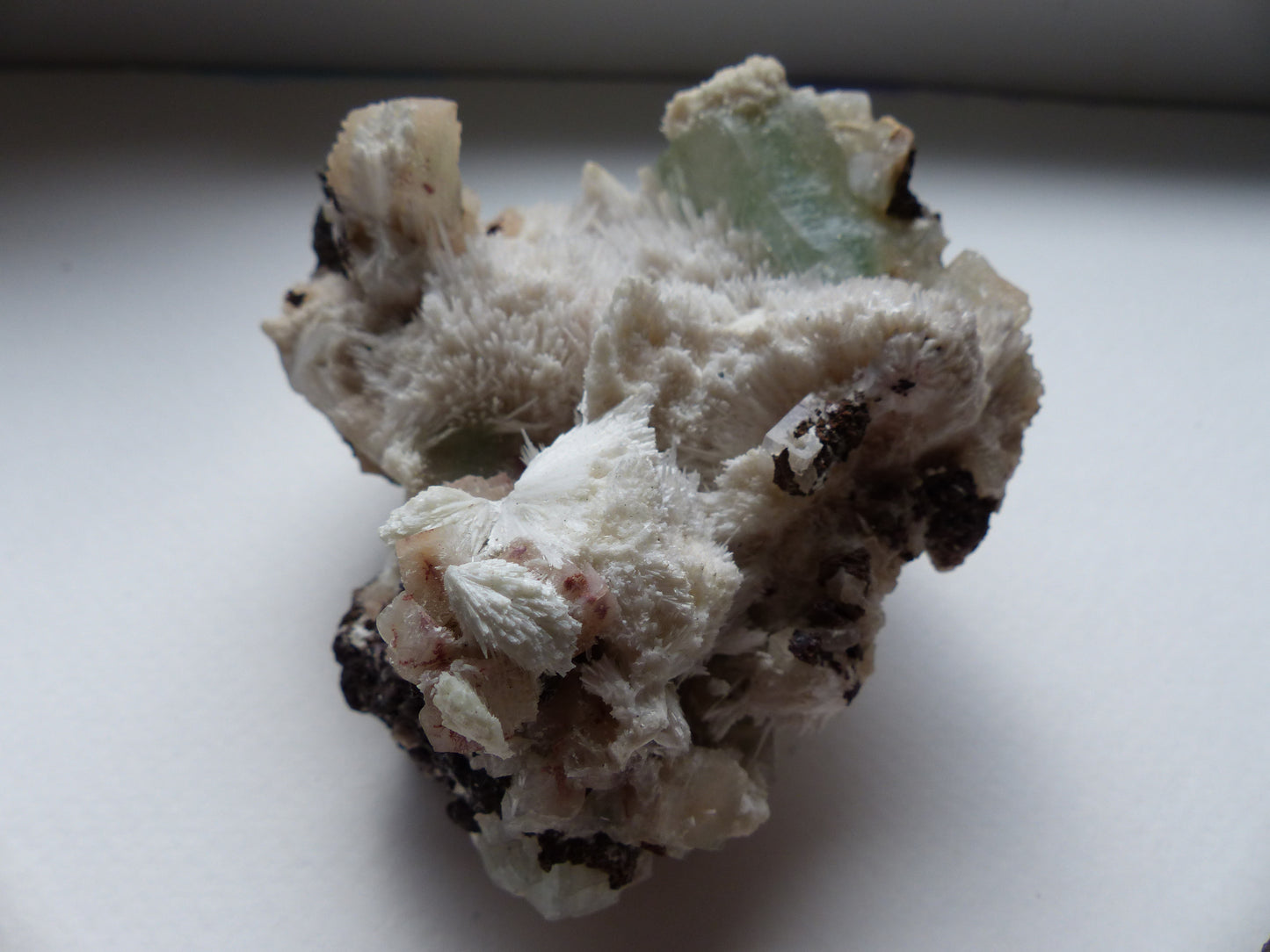 Green Apophyllite on Mordenite (#16)