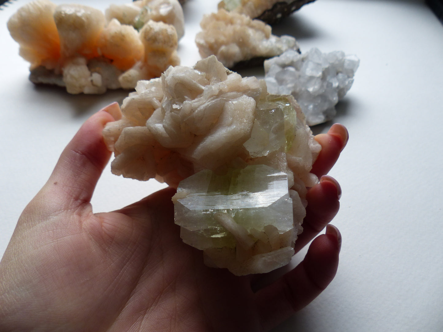 Green Apophyllite & Stillbite Cluster (#14)