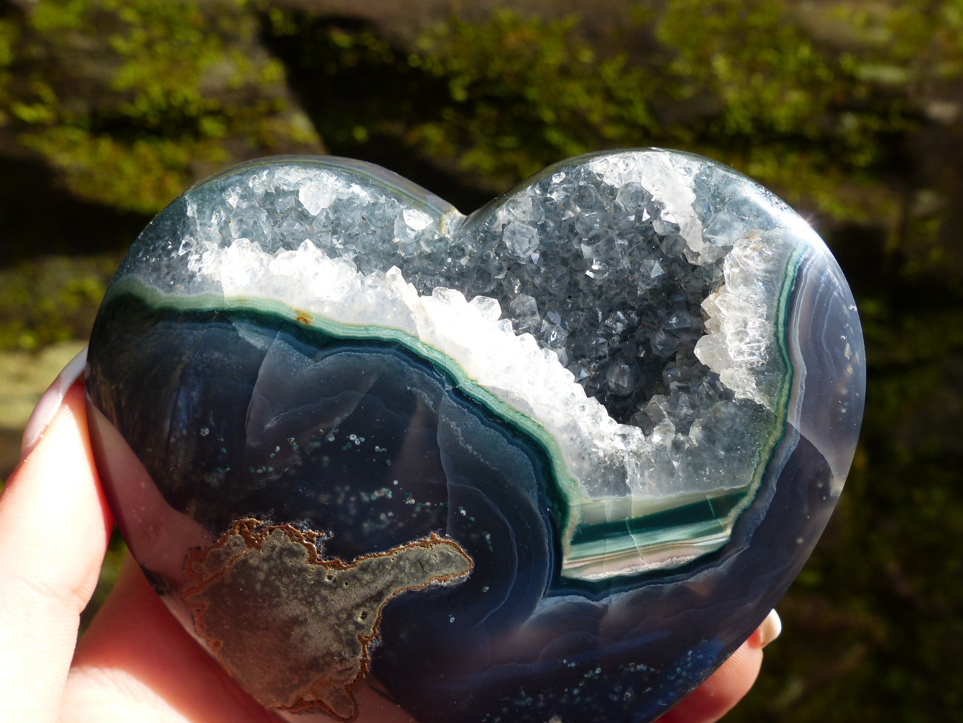 Quartz Geode & Blue Agate Heart (#5) - Simply Affinity