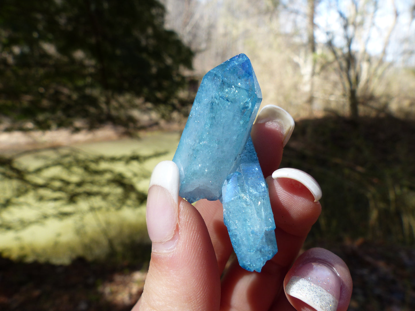 Arkansas Aqua Aura Quartz Point (#3) - Simply Affinity