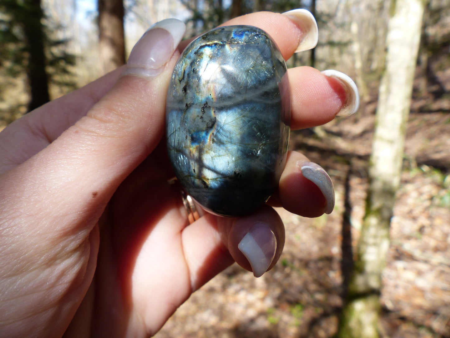 Labradorite Palm Stone (#77)