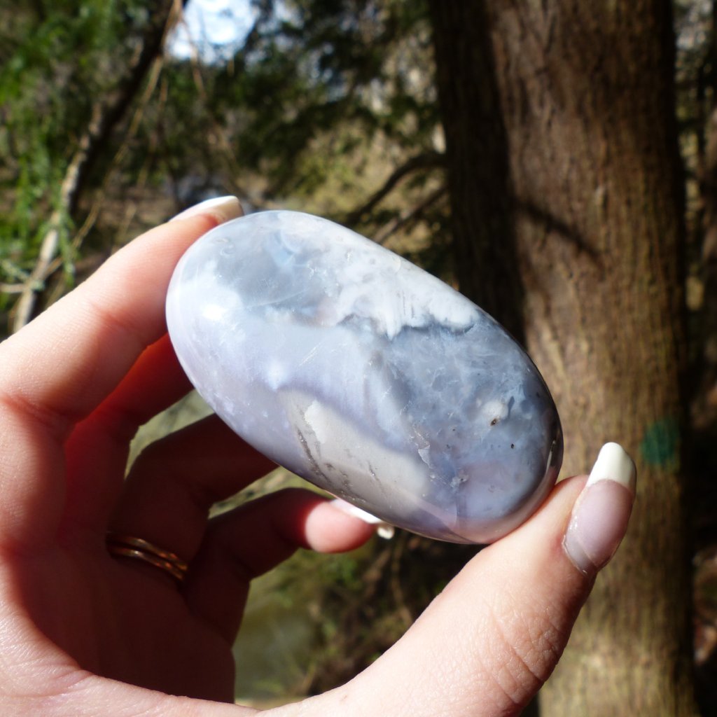 Violet Flame Agate Palm Stone (#4)