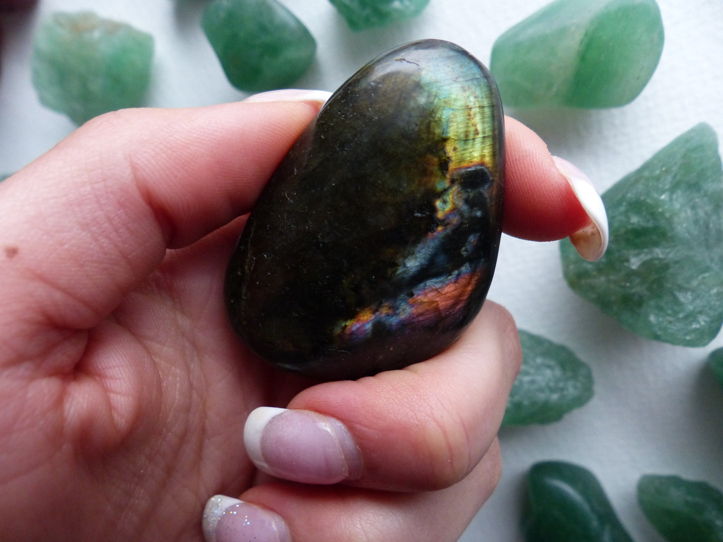 Labradorite Palm Stone (#85)