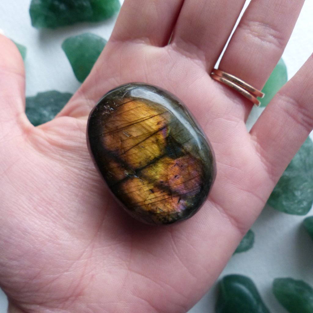 Labradorite Palm Stone (#81A)