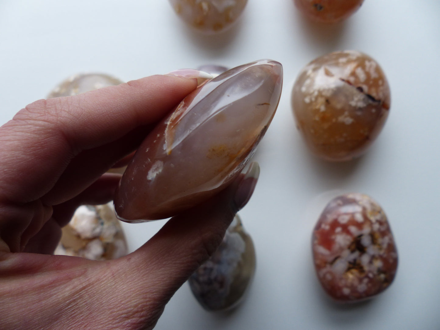 Flower Agate Palm Stone (#26)