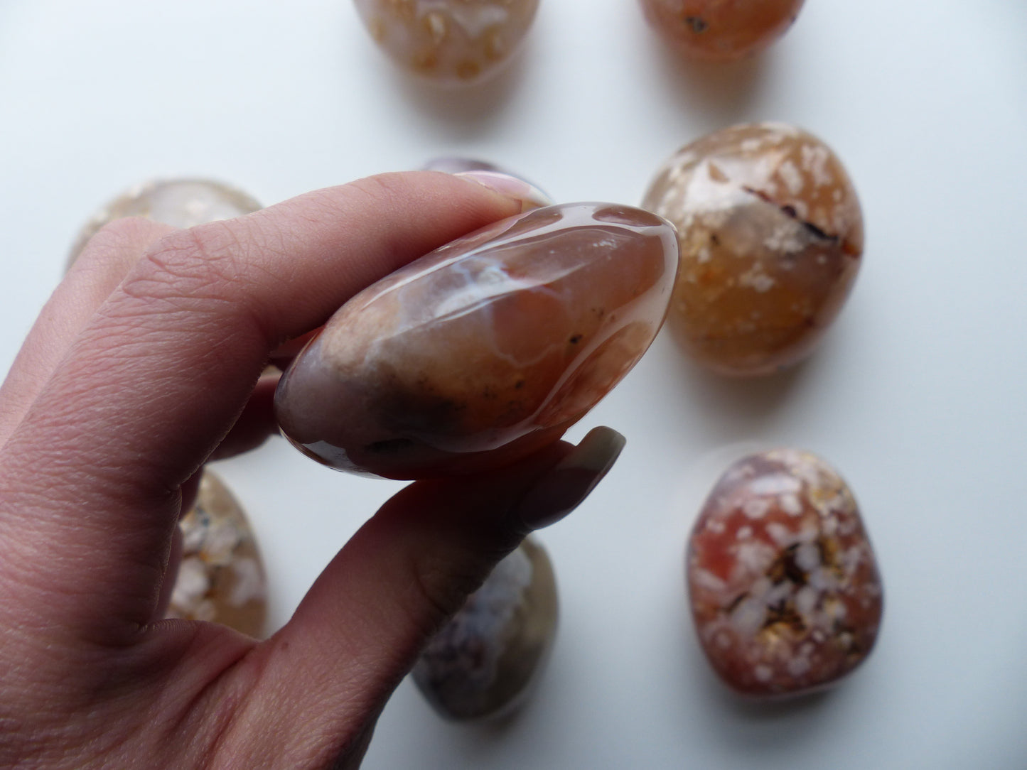 Flower Agate Palm Stone (#26)