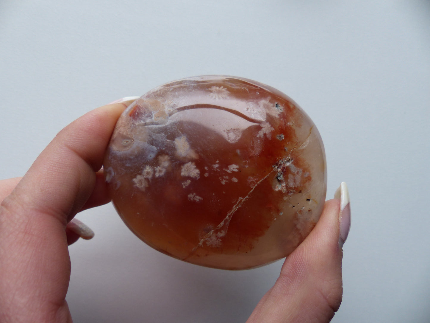 Flower Agate Palm Stone (#26)