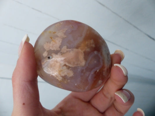 Flower Agate Palm Stone (#26)
