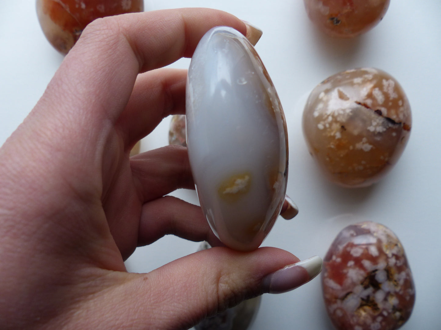 Flower Agate Palm Stone (#27)