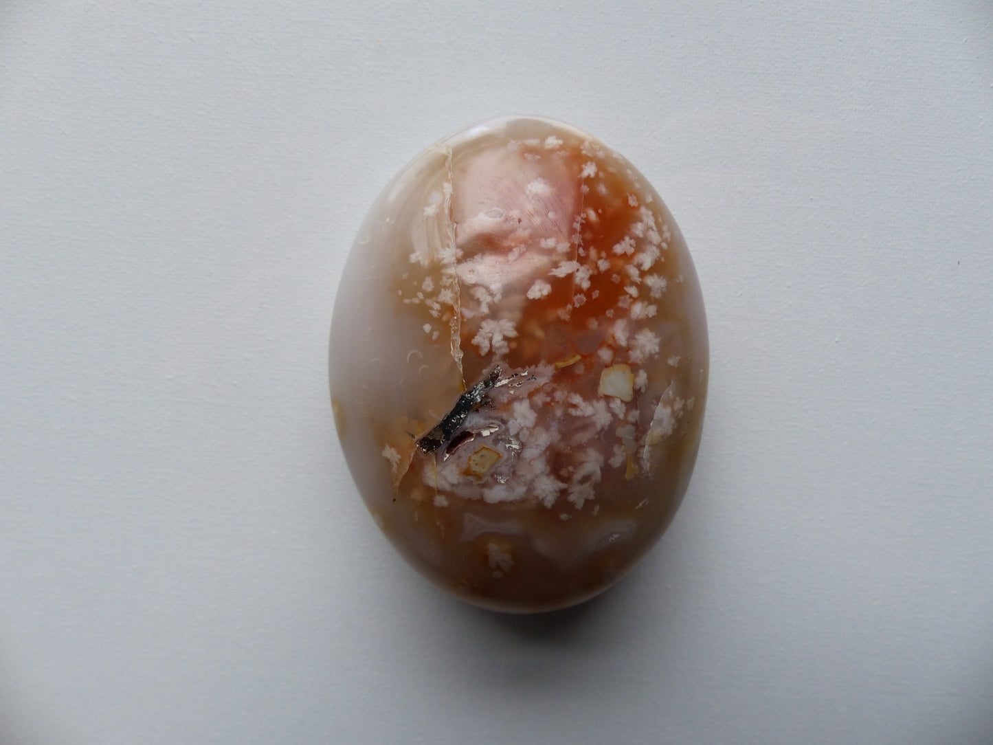 Flower Agate Palm Stone (#27)