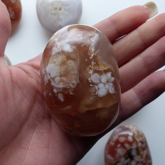 Flower Agate Palm Stone (#25)