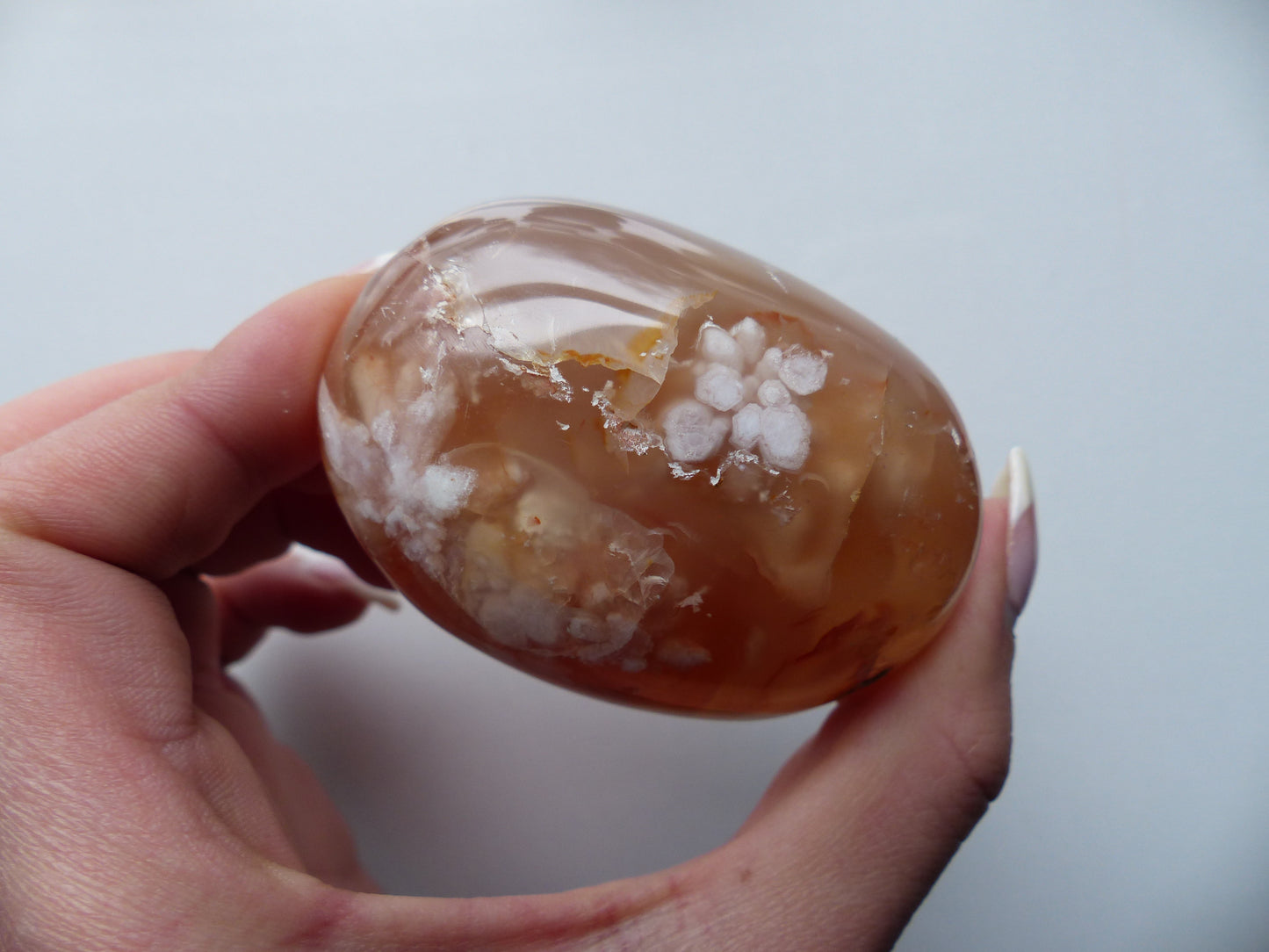 Flower Agate Palm Stone (#25)