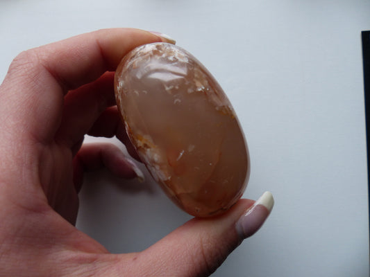 Flower Agate Palm Stone (#25)