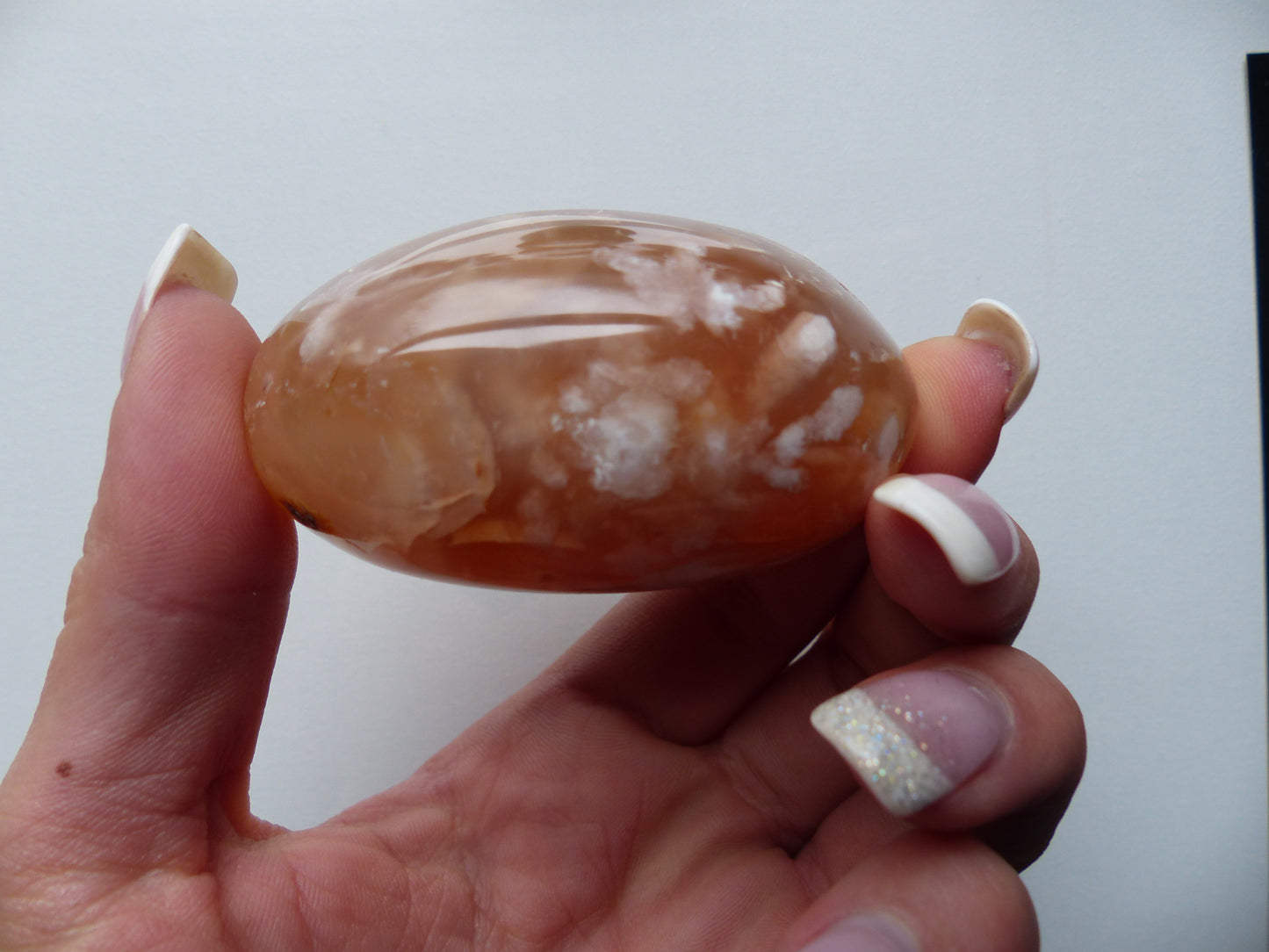Flower Agate Palm Stone (#25)