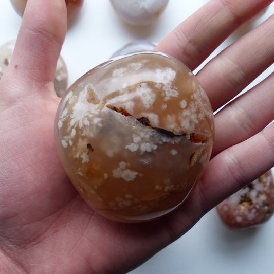 Flower Agate Palm Stone (#23)