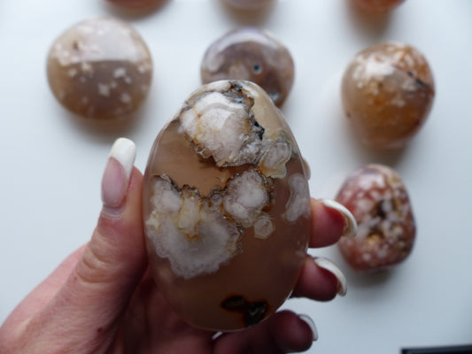Flower Agate Palm Stone (#22)