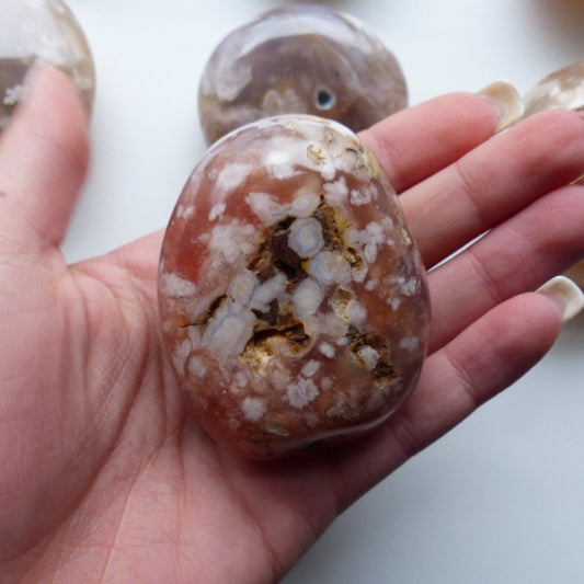 Flower Agate Palm Stone (#14)