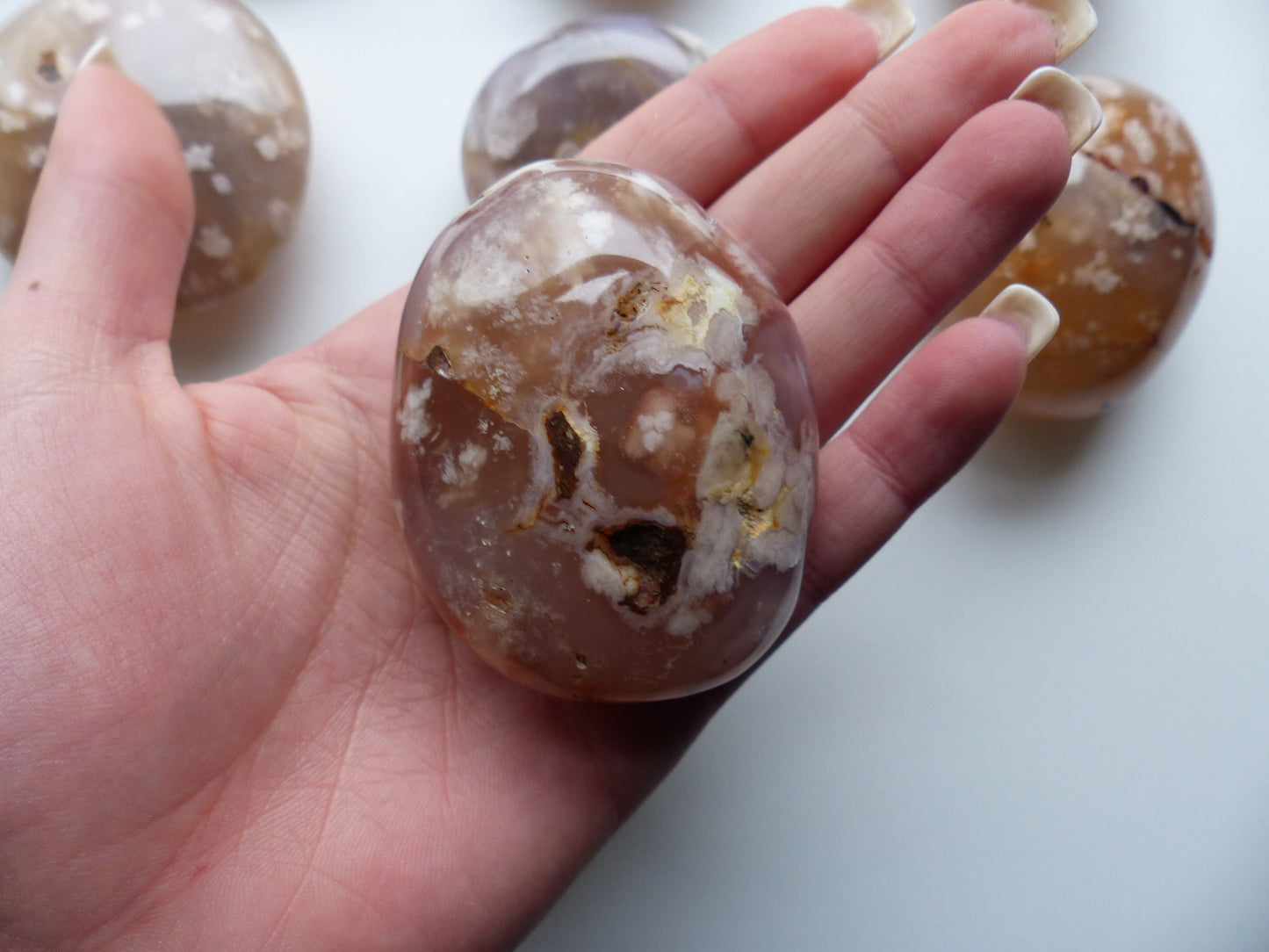 Flower Agate Palm Stone (#14)