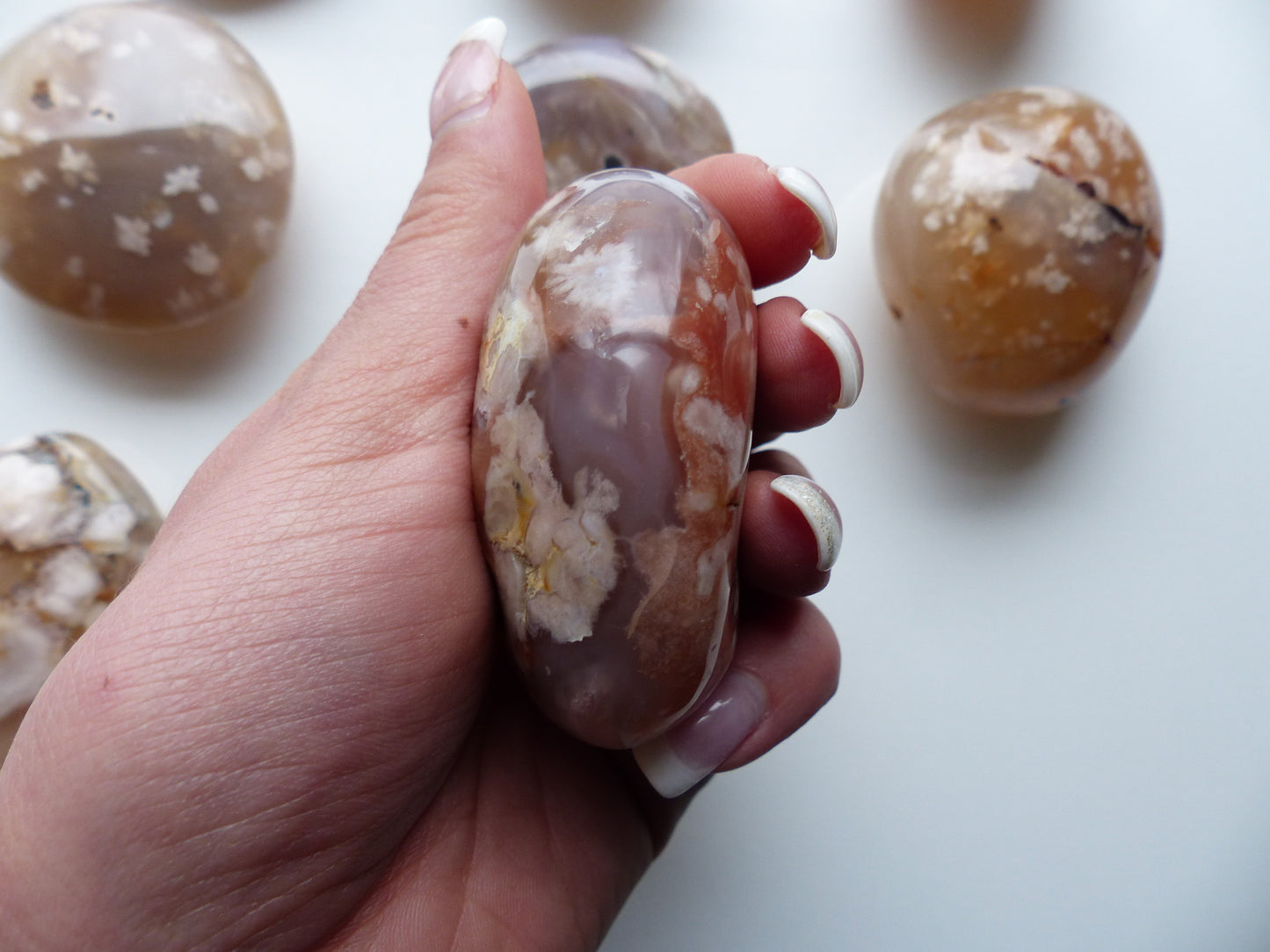 Flower Agate Palm Stone (#14)