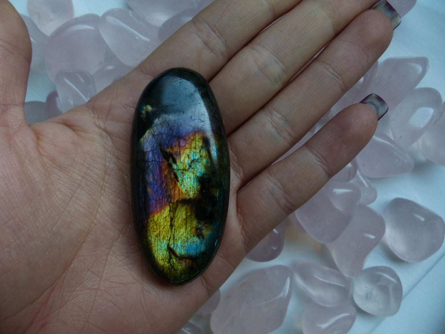 Labradorite Palm Stone (#110p)
