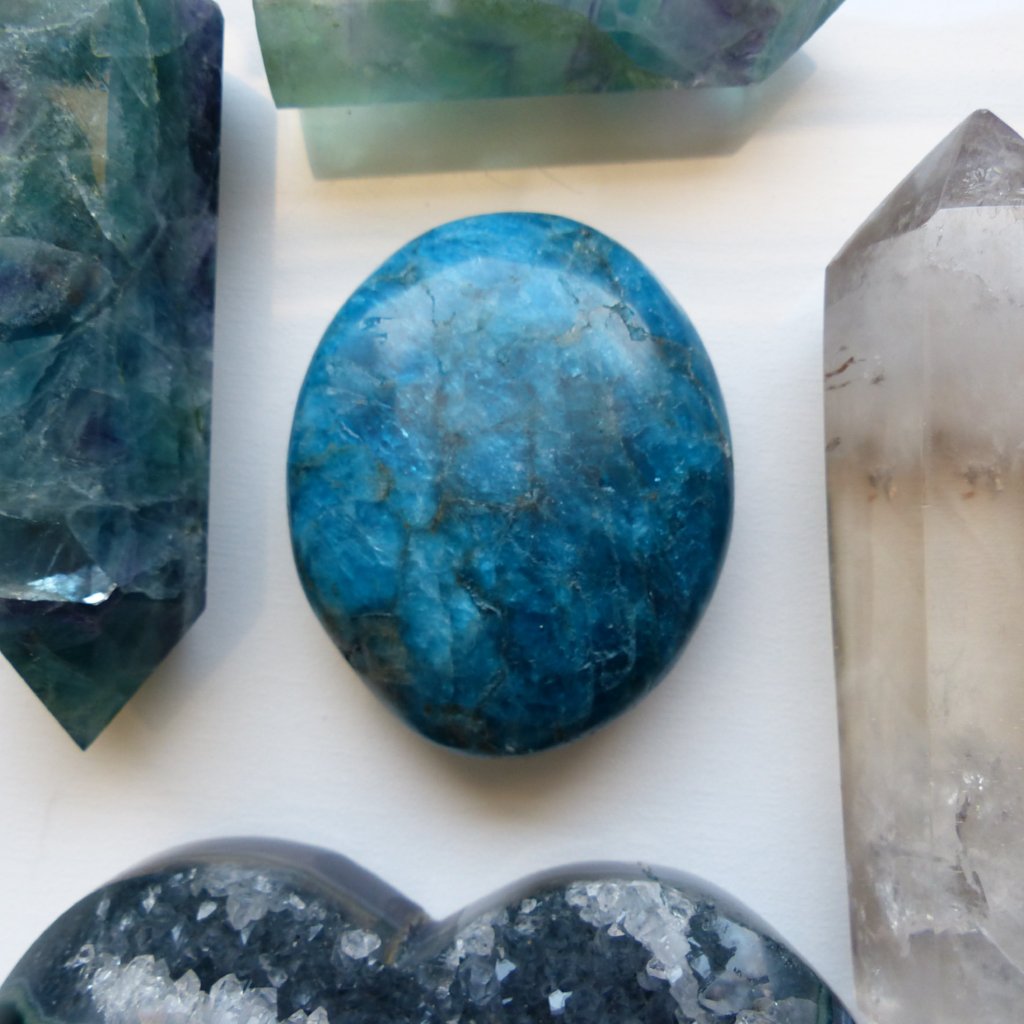 Blue Apatite Palm Stone (#8)