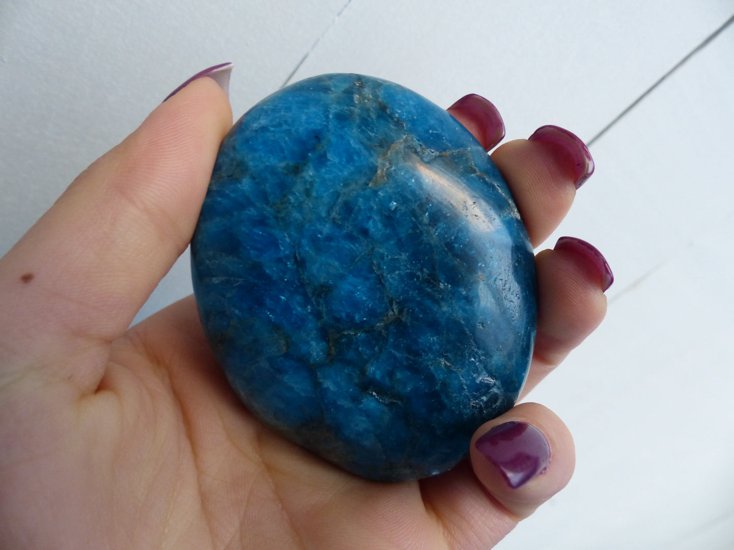 Blue Apatite Palm Stone (#8)