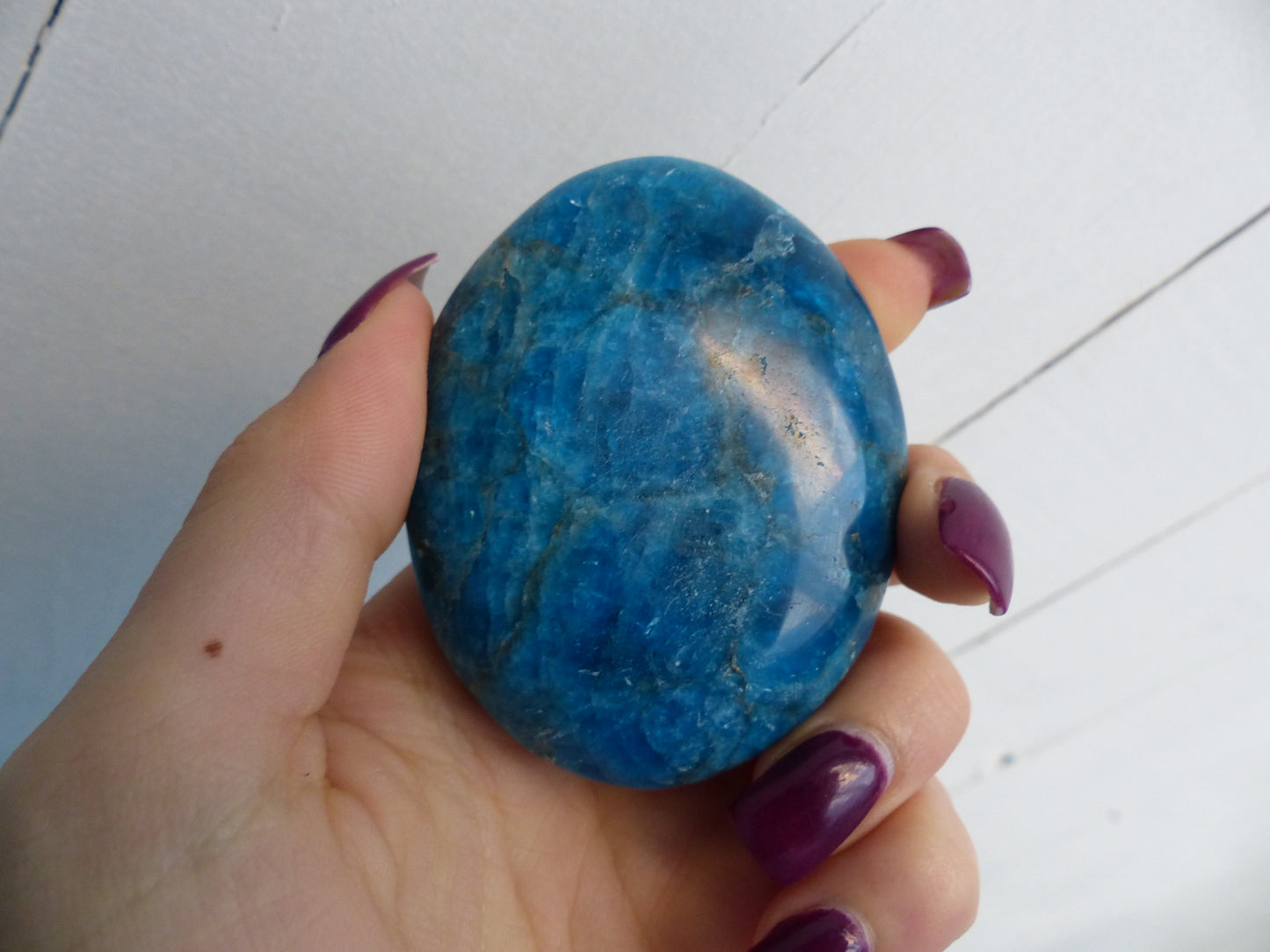 Blue Apatite Palm Stone (#8)