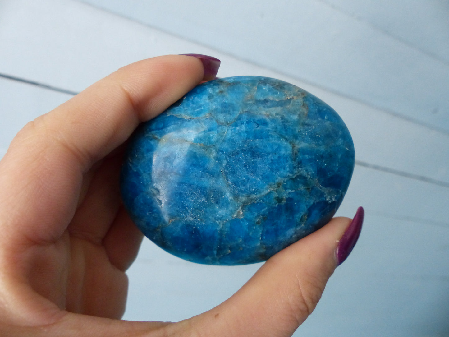 Blue Apatite Palm Stone (#8)